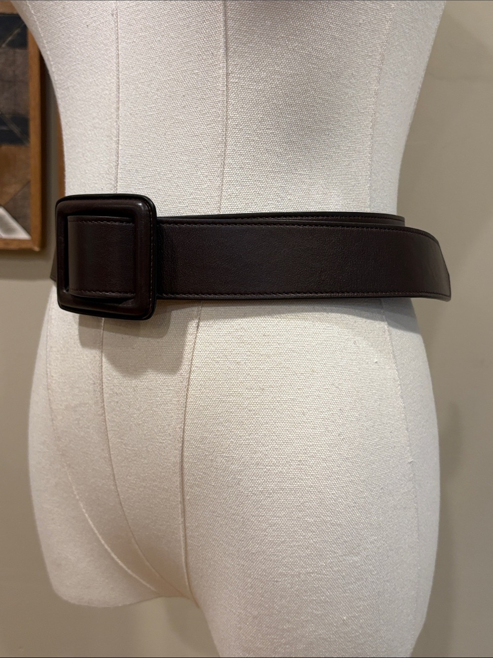 Ralph Lauren Collection Trench-Buckle Brown Leather Belt Made in Italy - Picture 3 of 13